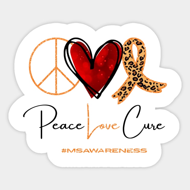 Peace Love Cure Heart Health Awareness Month Cancer Ribbon Sticker by _So who go sayit_